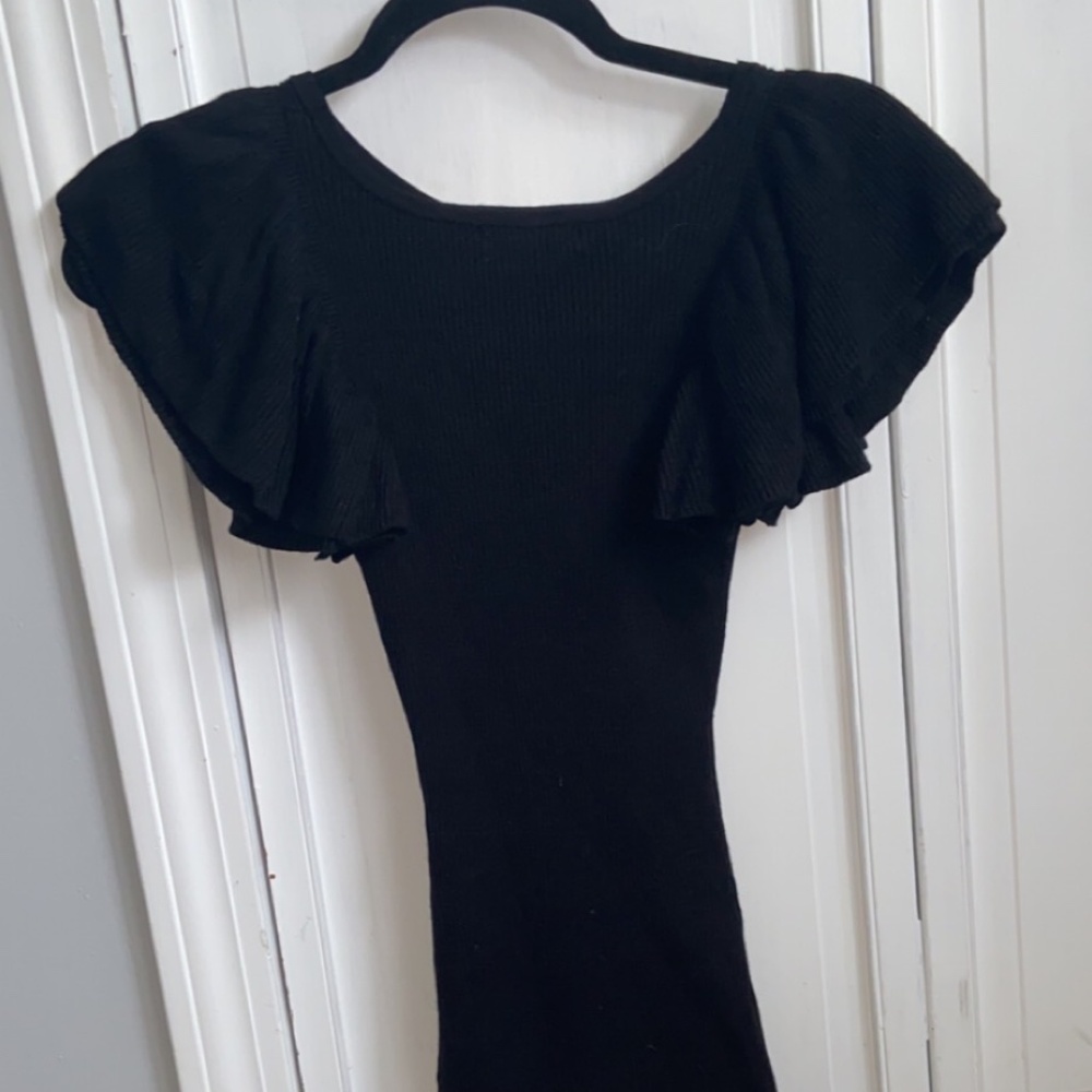 Black midi sweater dress